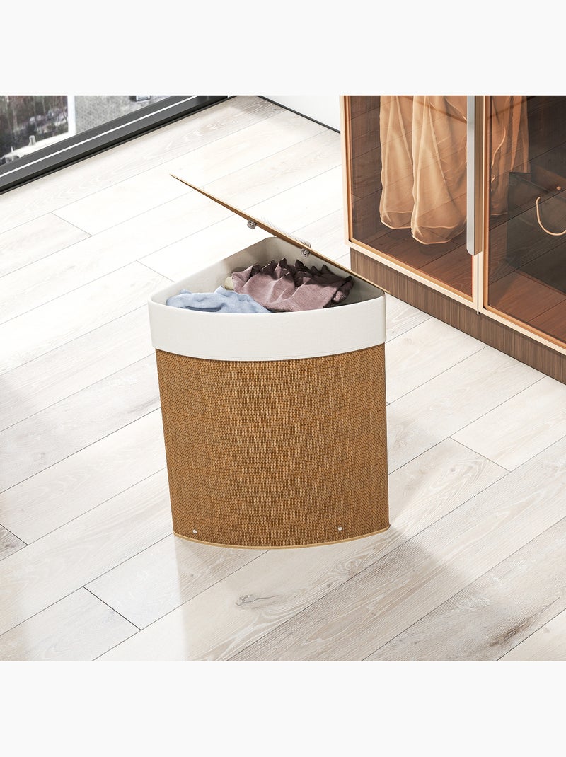 Panier à linge d'angle bambou 55l Marron - Kiabi