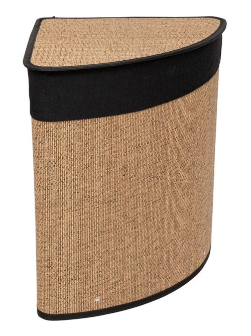 Panier à linge d'angle en bambou et tissu - Kiabi