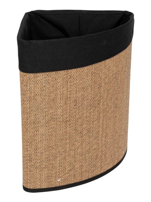 Panier à linge d'angle en bambou et tissu - Kiabi