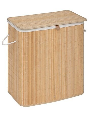 Panier à linge de tri rectangle 100L en bambou