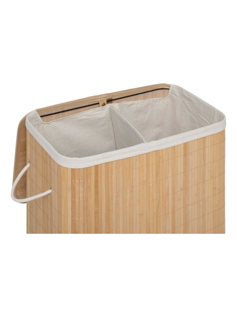Panier à linge de tri rectangle 100L en bambou Beige - Kiabi