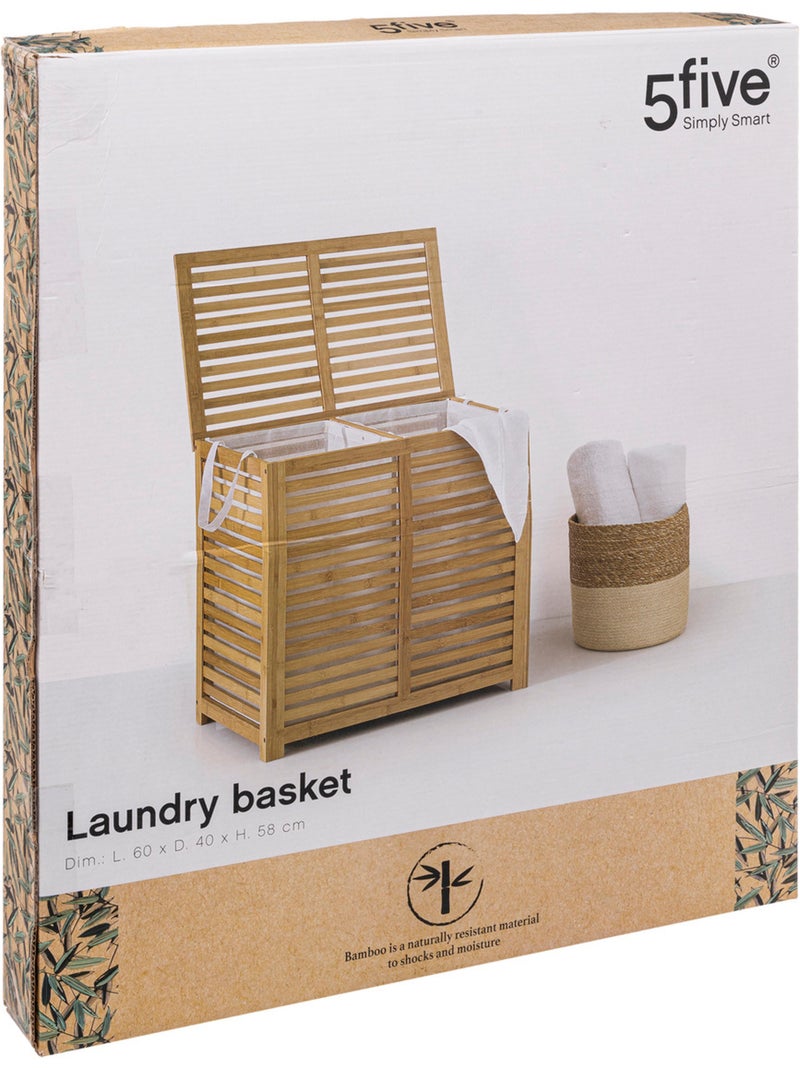 Panier à linge double 50L SICELA Marron - Kiabi