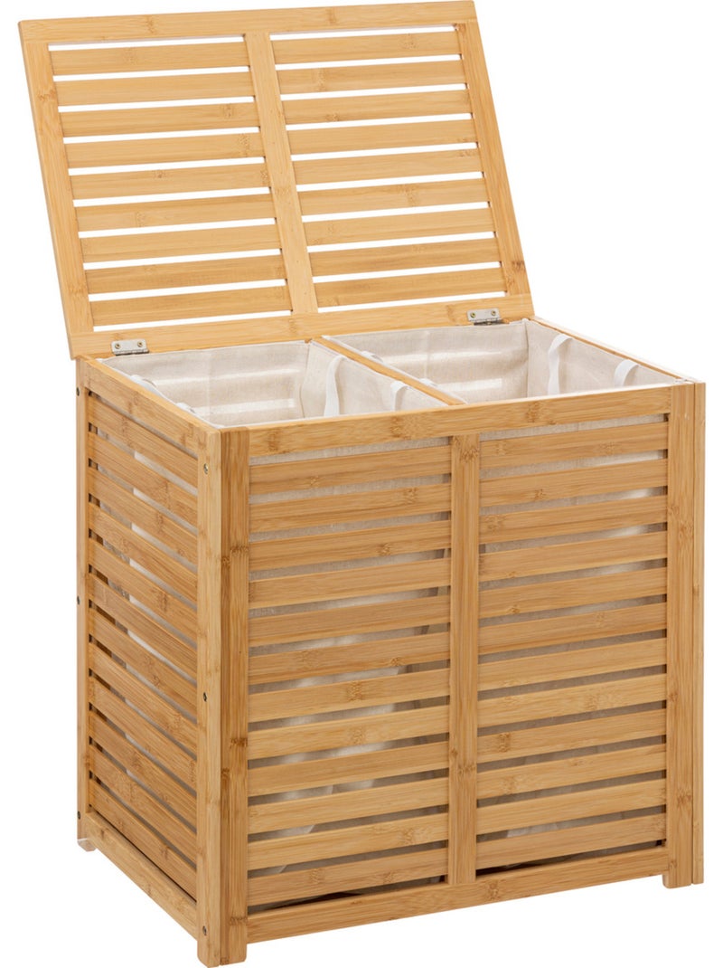 Panier à linge double 50L SICELA Marron - Kiabi