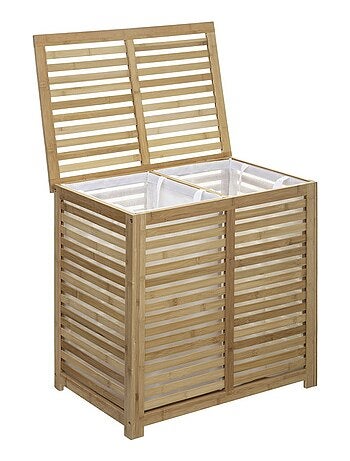 Panier à linge double Sicela bambou