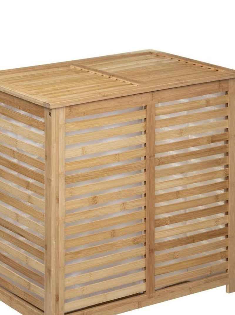 Panier à linge double Sicela bambou Beige - Kiabi
