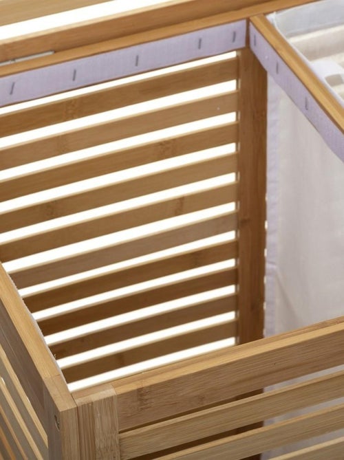 Panier à linge double Sicela bambou - Kiabi