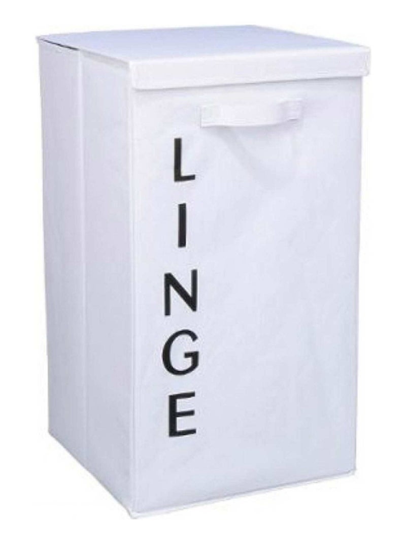 Panier à linge écriture blanc Blanc - Kiabi