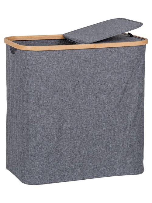 Panier à linge en bambou gris foncé 54 x 33 x 54 - House Nordic - Kiabi