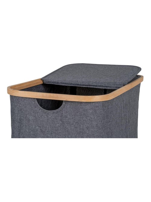 Panier à linge en bambou gris foncé 54 x 33 x 54 - House Nordic - Kiabi