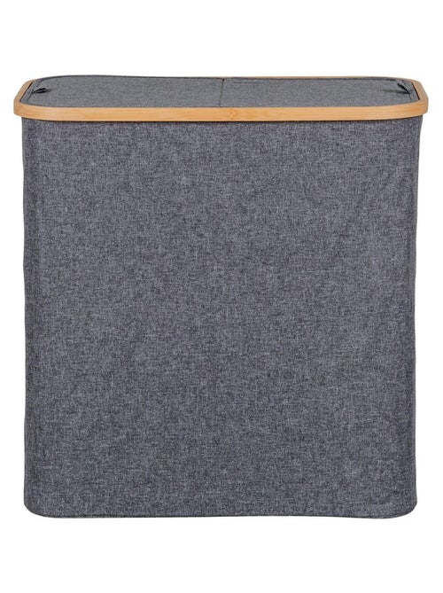 Panier à linge en bambou gris foncé 54 x 33 x 54 - House Nordic - Kiabi