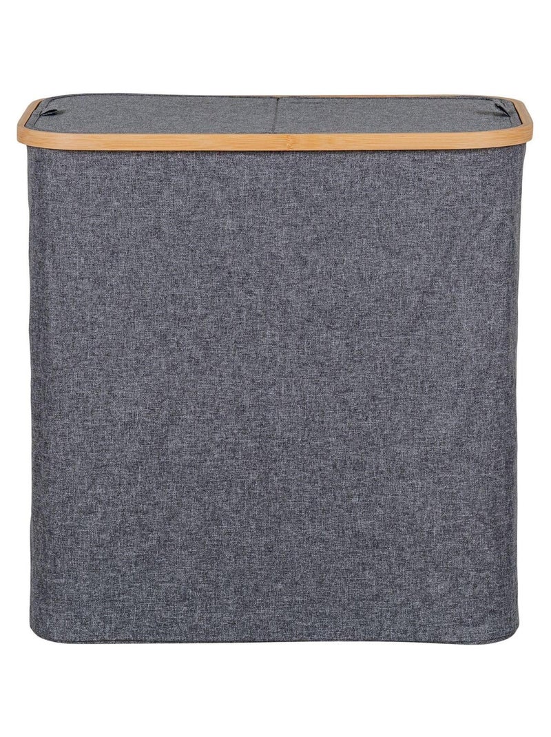 Panier à linge en bambou gris foncé 54 x 33 x 54 - House Nordic Gris - Kiabi