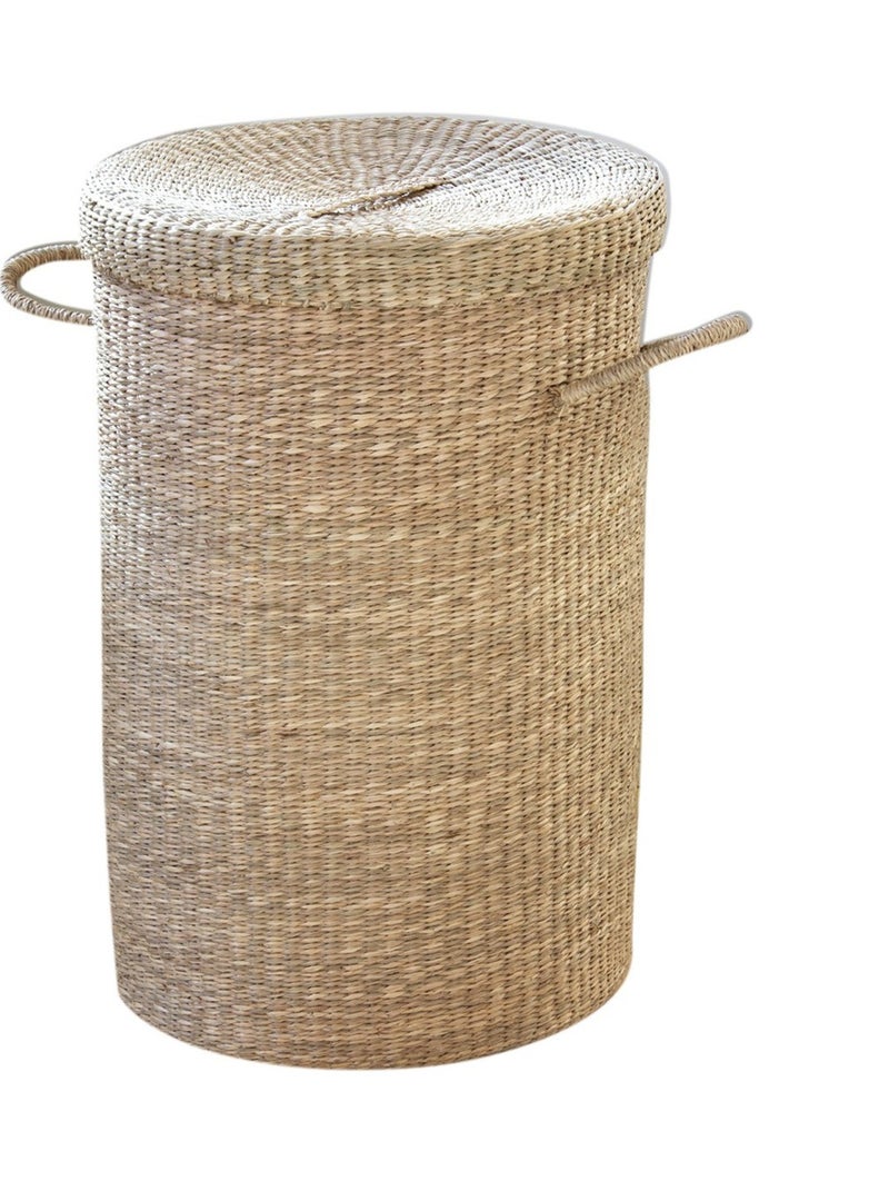 Panier À Linge En Jonc De Mer Naturel Beige - Kiabi