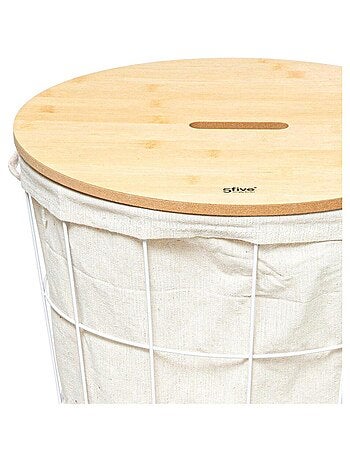 Panier à linge bambou naturel - Beige - Kiabi - 27.90€