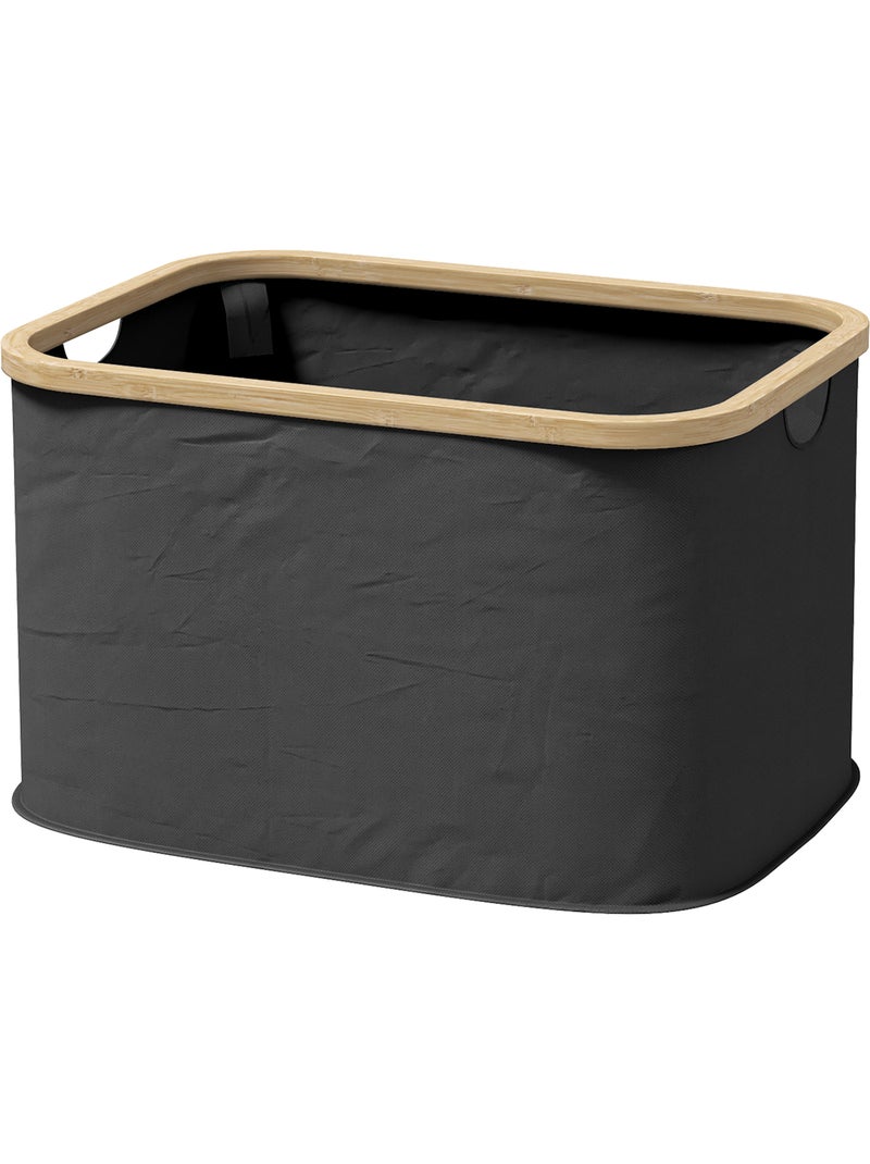 Panier à linge pliable 36l non tissé noir bambou Noir - Kiabi