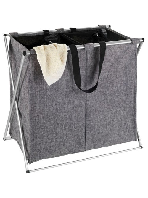 Panier à linge pliant 2 compartiments DUO - Kiabi