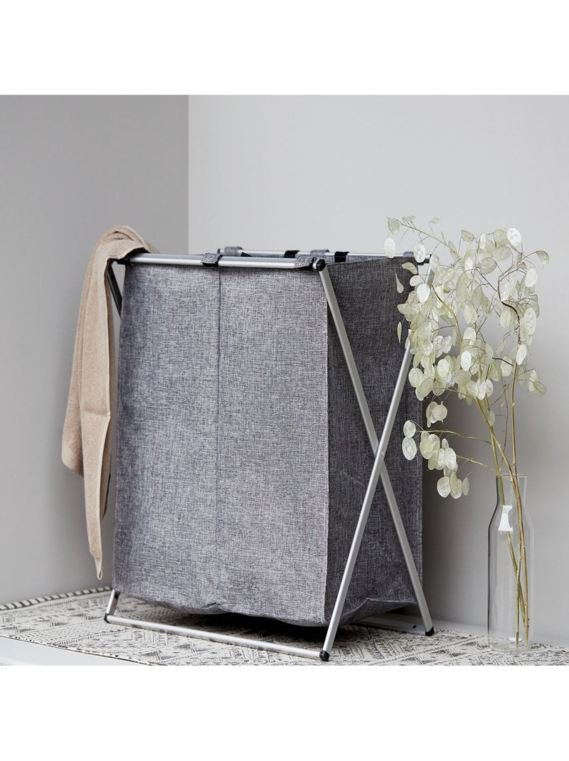 Panier à linge pliant 2 compartiments DUO Gris - Kiabi