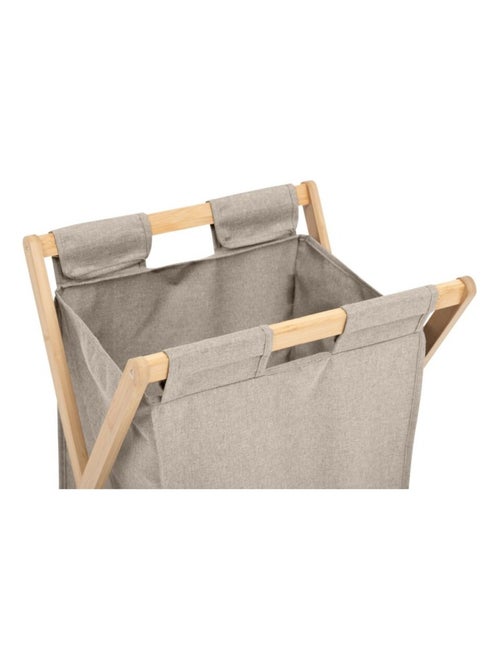 Panier à linge pliant 50L en bambou - Kiabi