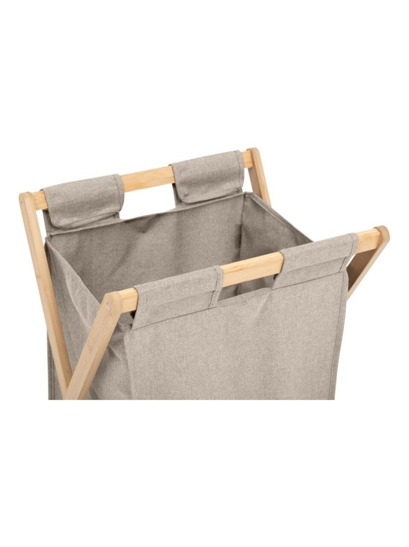 Panier à linge pliant 50L en bambou Beige - Kiabi