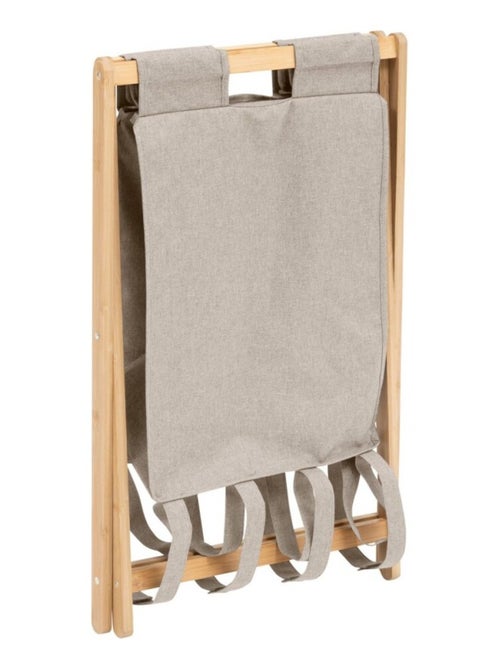 Panier à linge pliant 50L en bambou - Kiabi