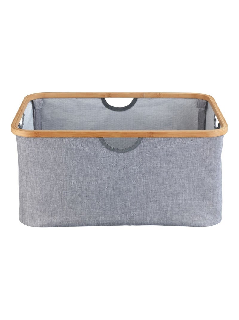 Panier à linge pliant en bambou et tissu BAHARI Gris - Kiabi
