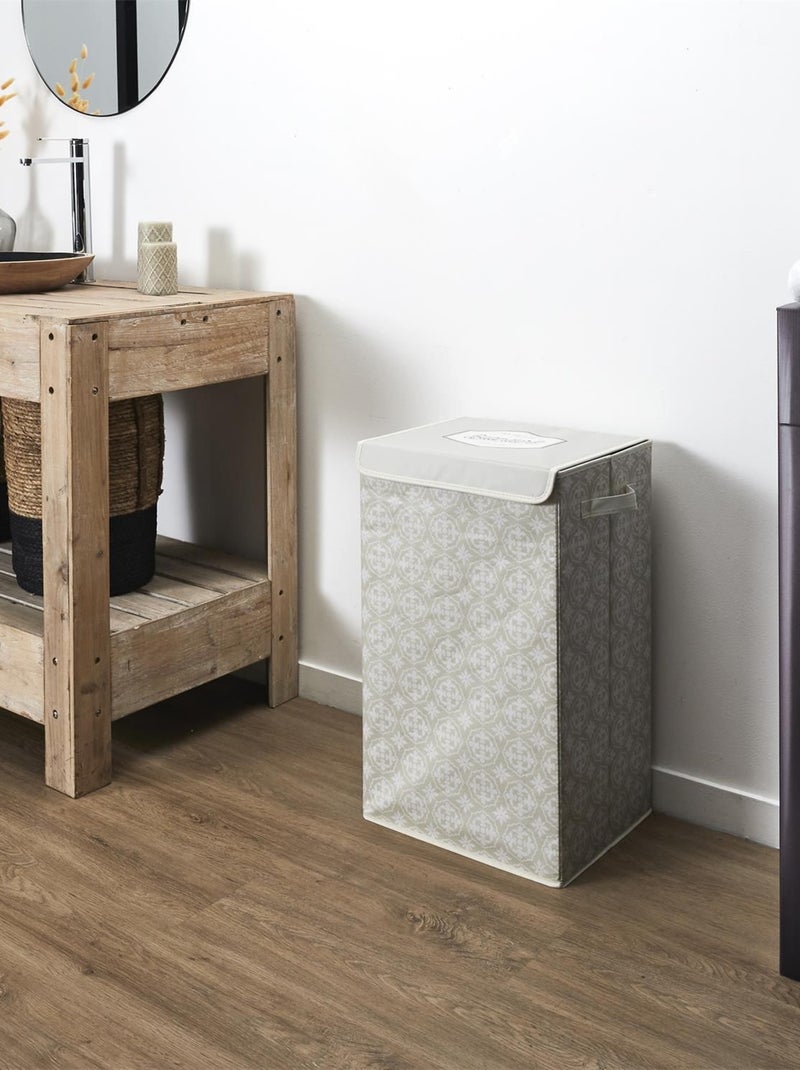 Panier à linge rectangle pliable à motifs Beige - Kiabi