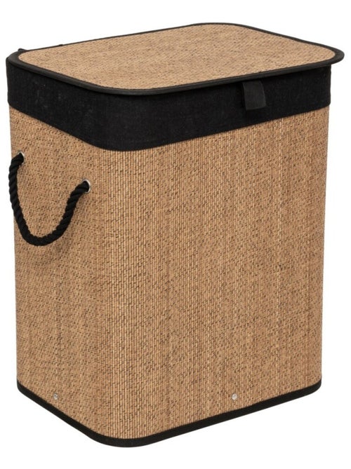 Panier à linge rectangulaire 60L en bambou - Kiabi