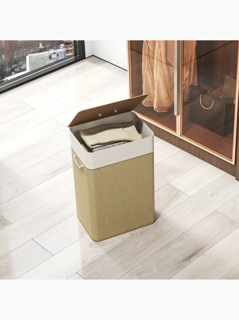 Panier à linge rectangulaire bambou 55l Beige - Kiabi