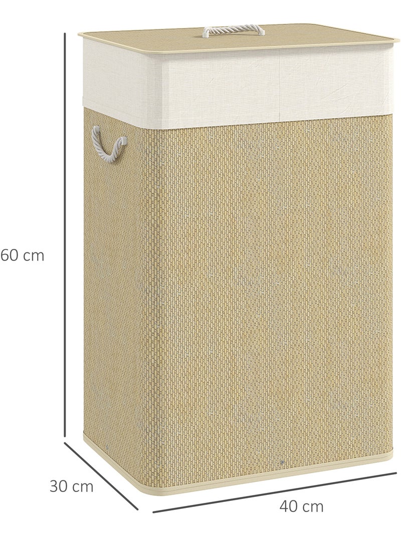 Panier à linge rectangulaire bambou 55l Beige - Kiabi