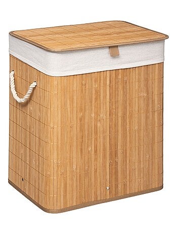 Panier à linge rectangulaire en bambou
