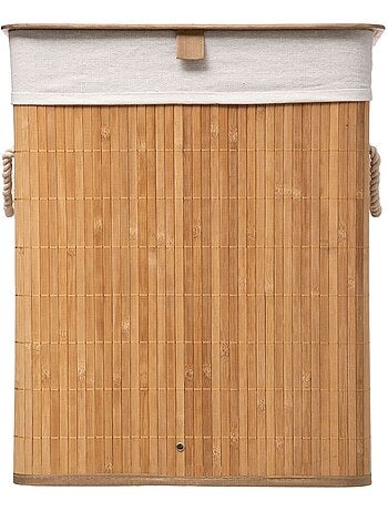 Panier à linge rectangulaire en bambou