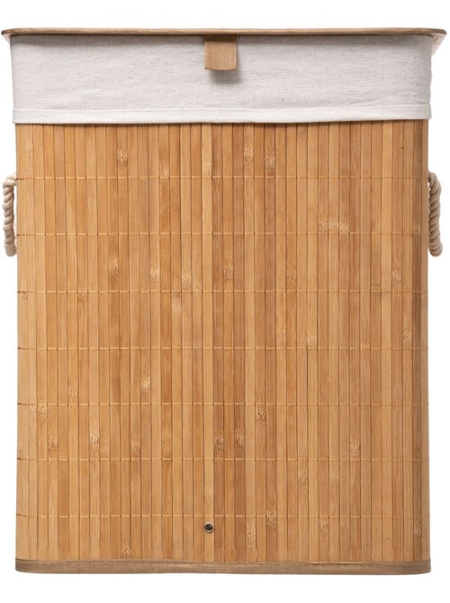 Panier à linge rectangulaire en bambou - Kiabi