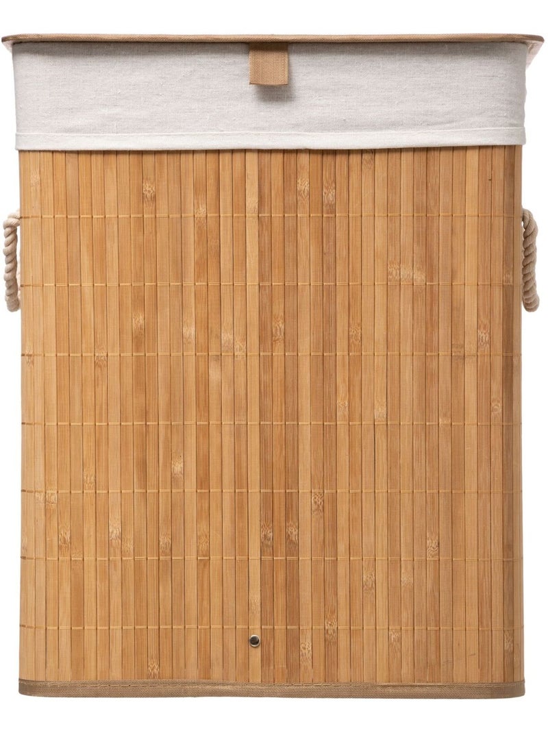 Panier à linge rectangulaire en bambou Marron - Kiabi