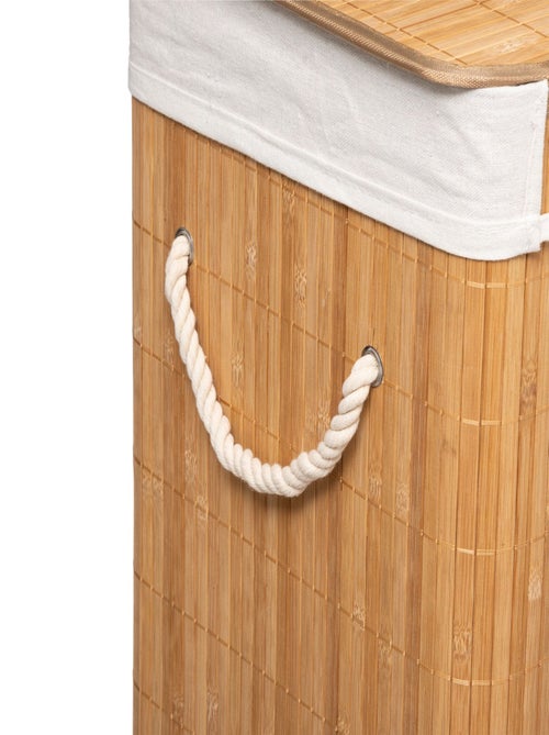 Panier à linge rectangulaire en bambou - Kiabi