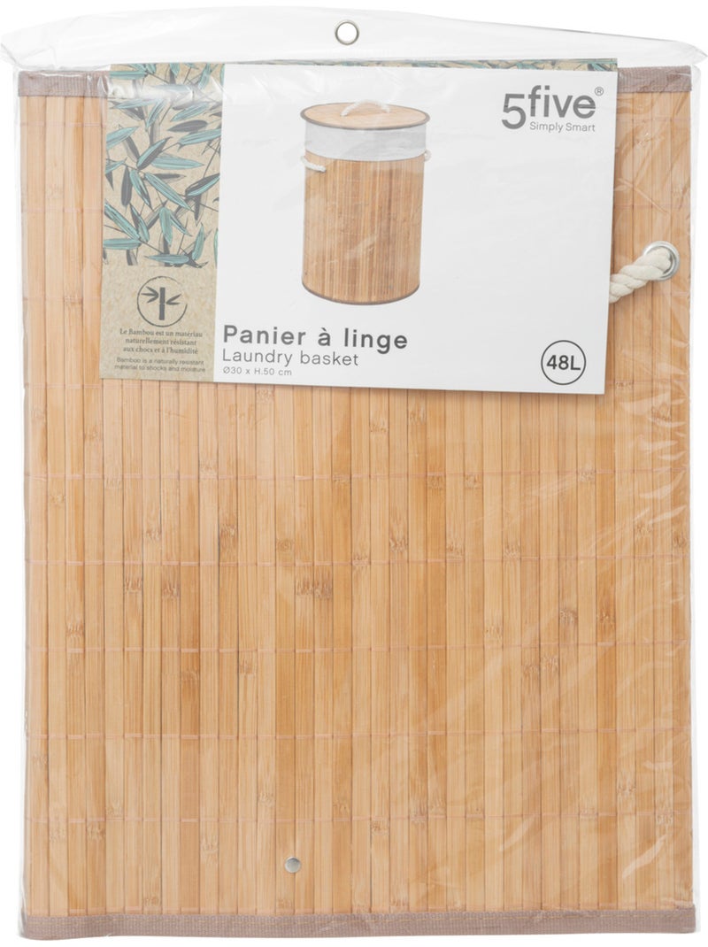 Panier à linge rond 48L Beige - Kiabi