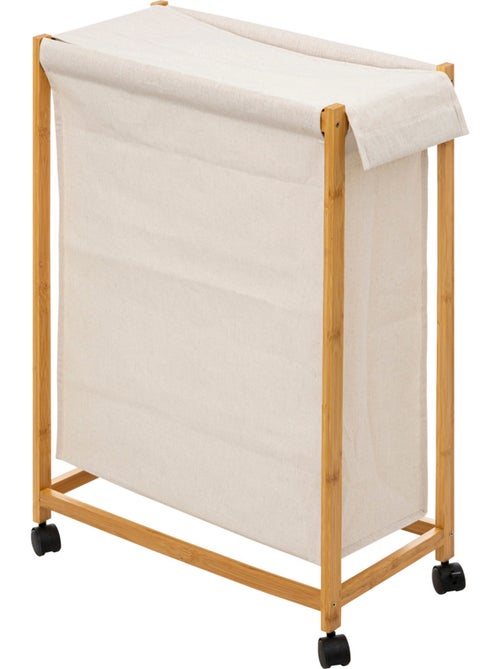 Panier à linge roulette 52L Beige TIDY BOX - Kiabi