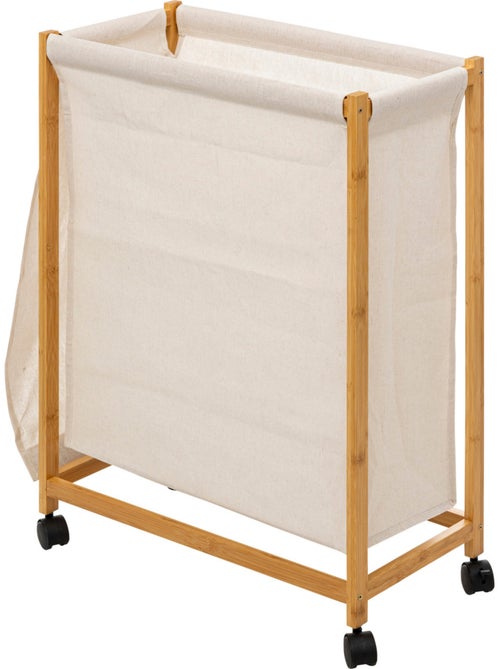Panier à linge roulette 52L Beige TIDY BOX - Kiabi