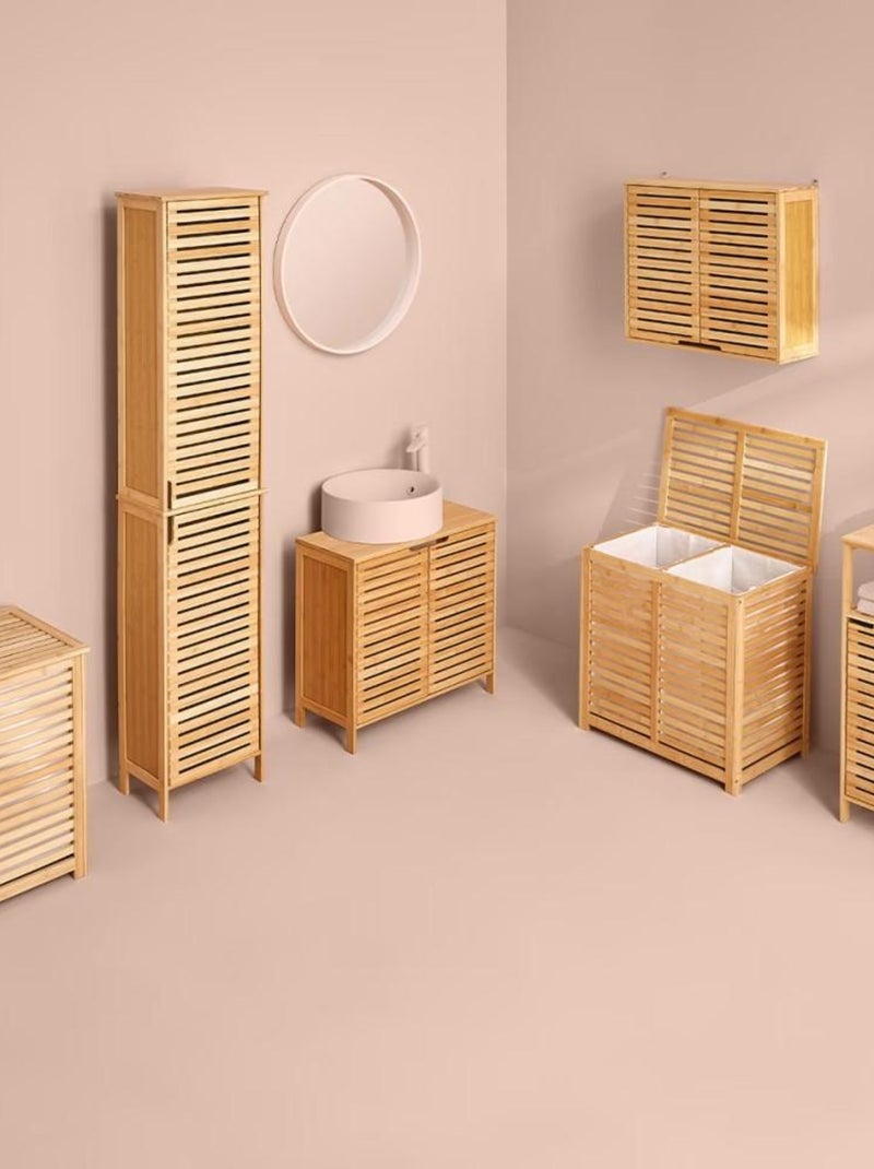 Panier à linge Sicela bambou Beige - Kiabi