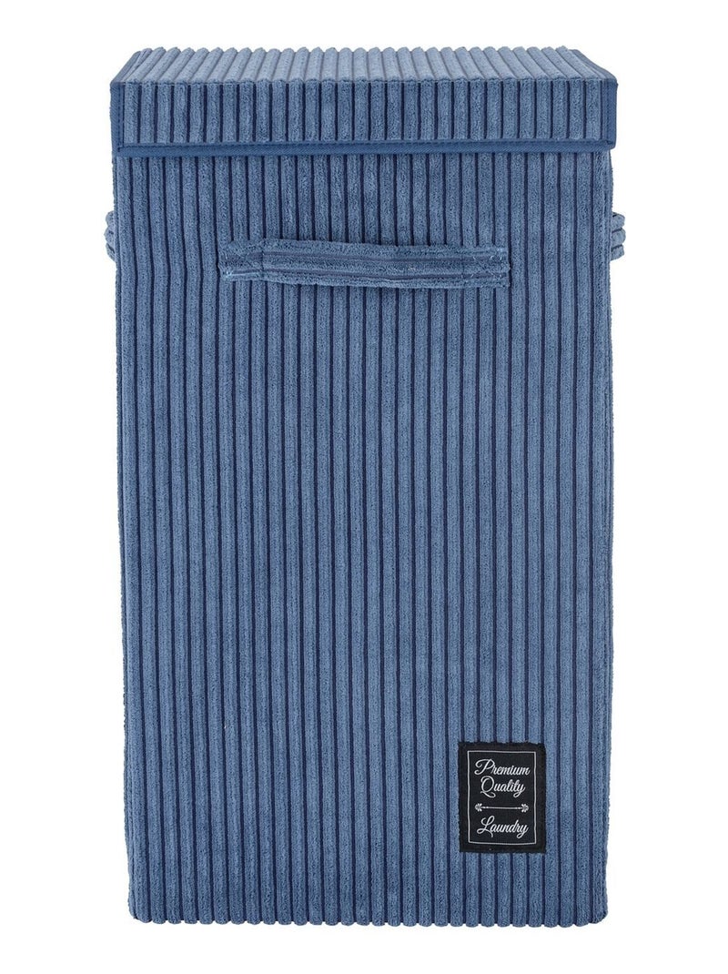 Panier à linge vintage desing velours Cora Bleu foncé - Kiabi