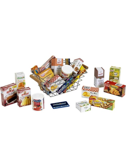 Panier à provisions en métal garni de produits français - Jeu d'imitation - Kiabi