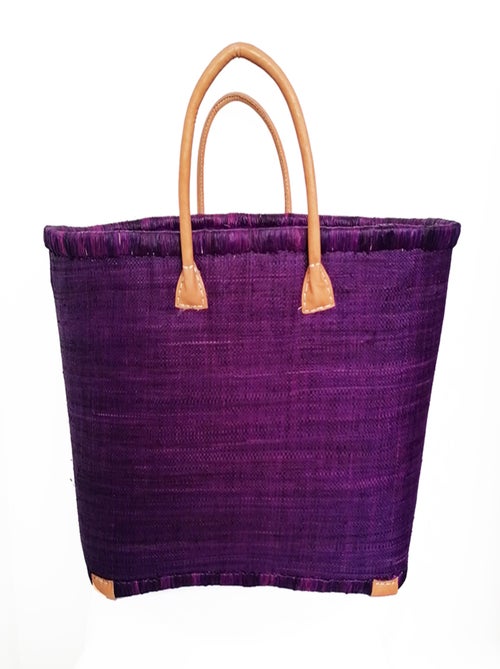 Panier artisanal de plage Violet Fibres naturelles - Morondova MM Prune - Kiabi