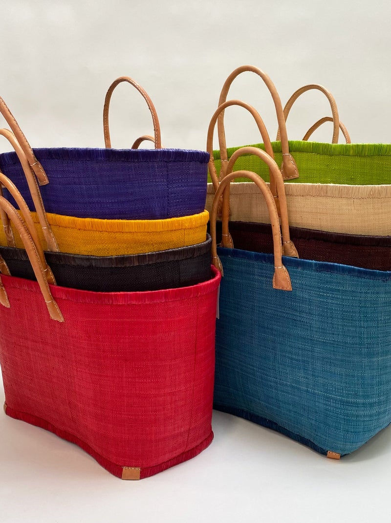 Panier artisanal de plage Violet Fibres naturelles - Morondova MM Prune Violet - Kiabi