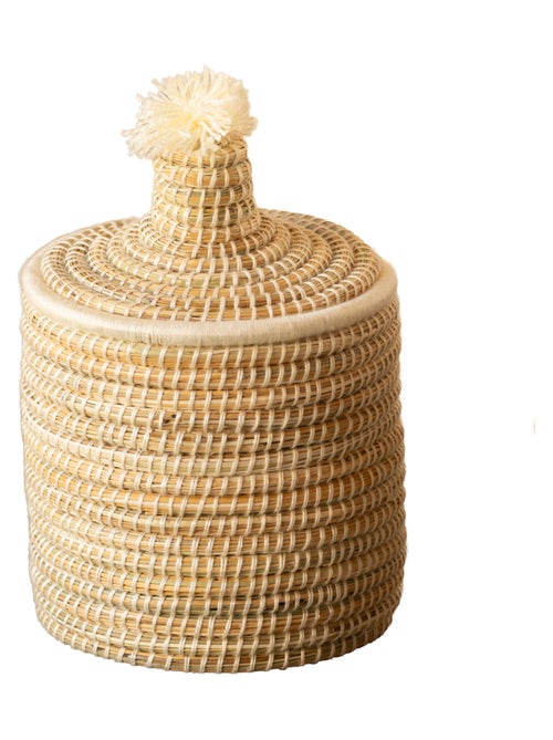 Panier avec couvercle laine - Kiabi