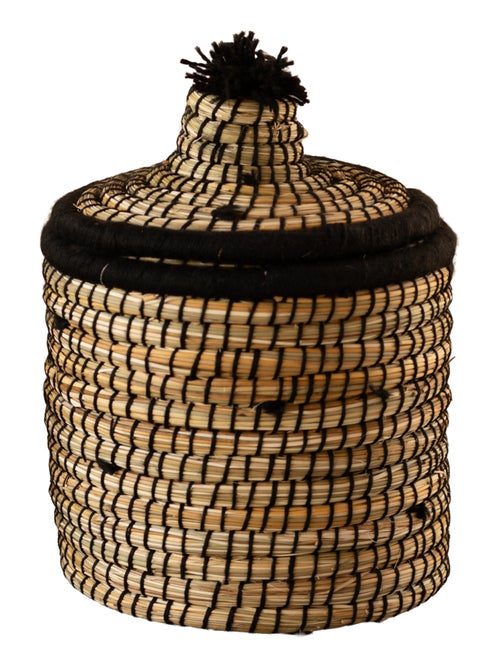 Panier avec couvercle laine - Kiabi