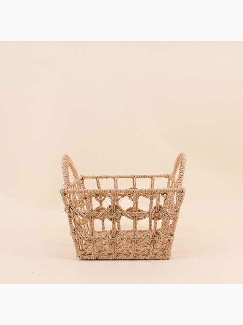 Panier avec poignées tressé naturel 25x25cm - Kiabi