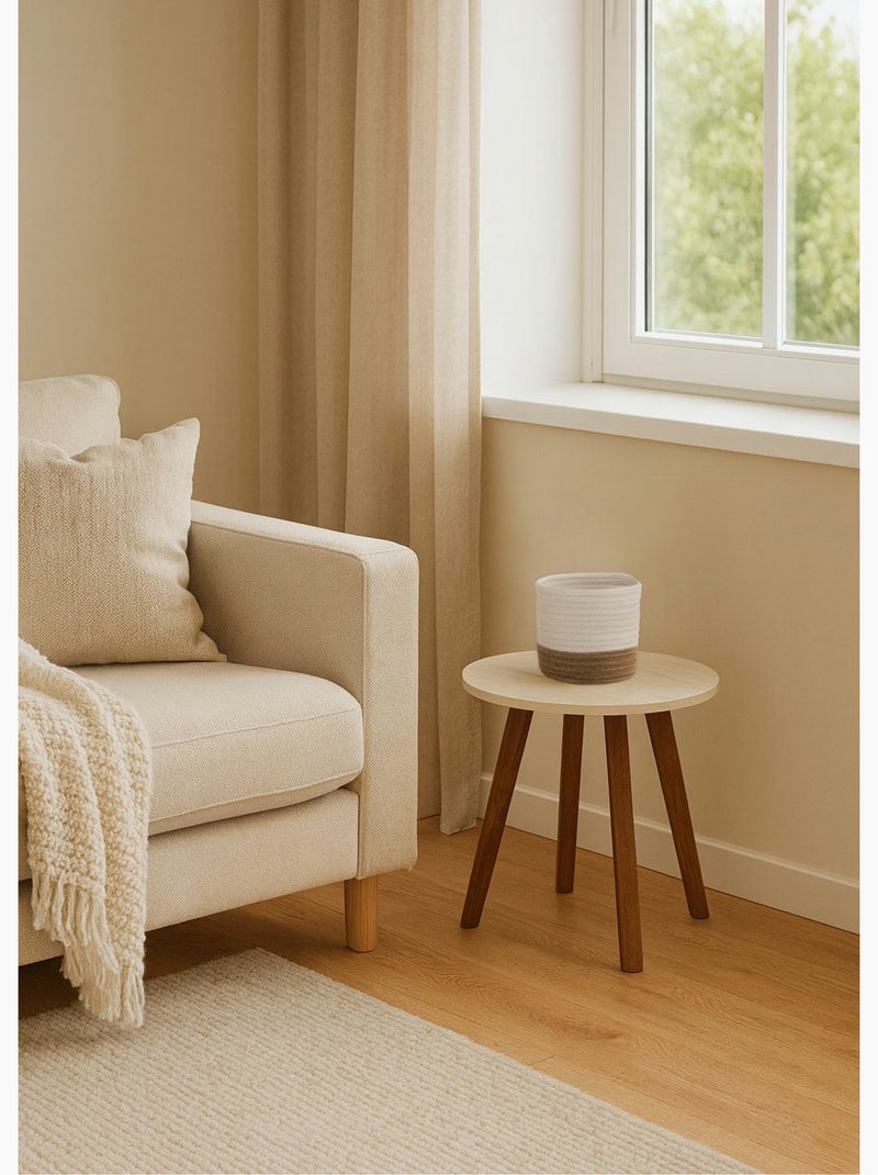 Panier cache pot tressé en coton - AFIBEL Blanc Ecru - Kiabi