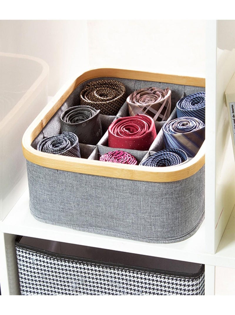 Panier Cadre Bambou 9 Compartiments Coloris Gris Gris - Kiabi