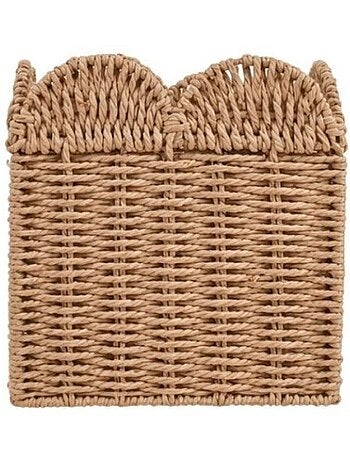 Panier carré en corde de papier festonné 20cm