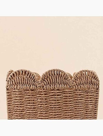Panier carré en corde de papier festonné 25cm