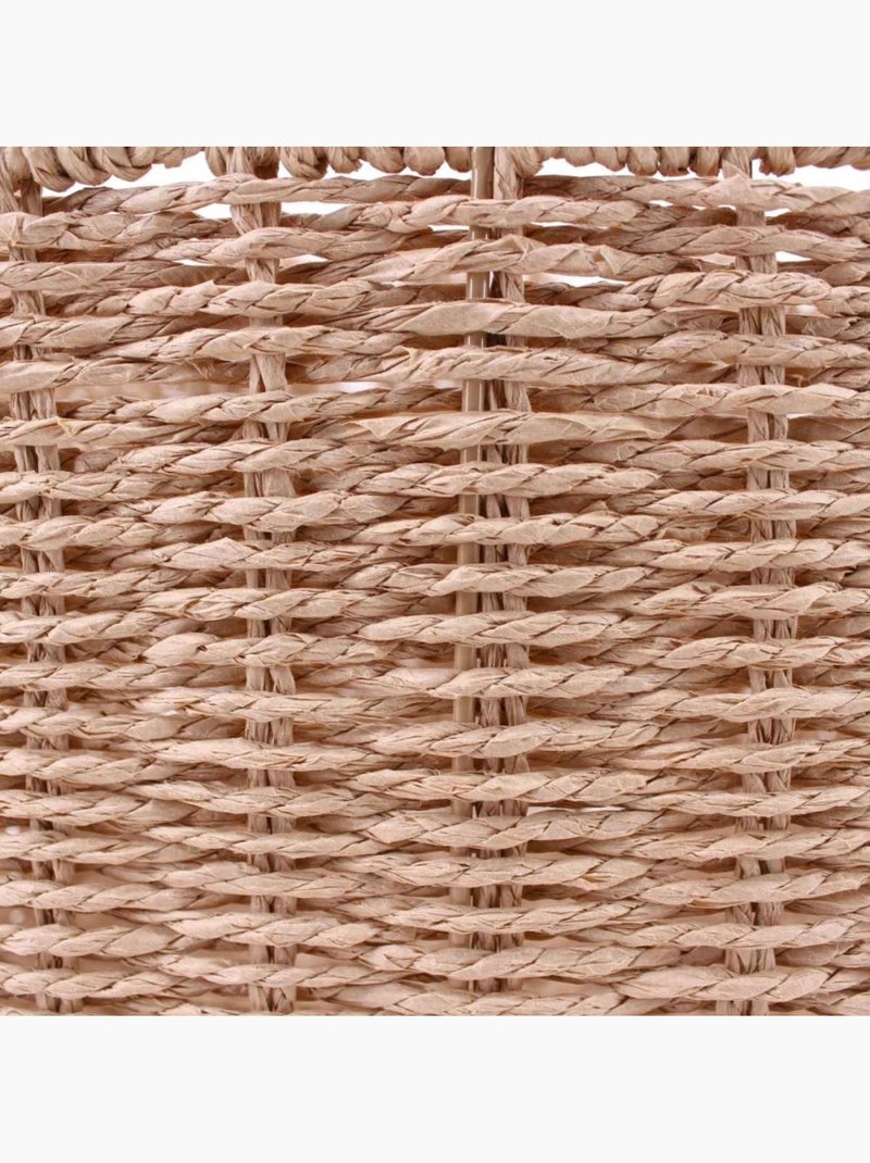 Panier carré en corde de papier festonné 25cm Beige - Kiabi