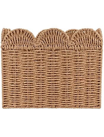 Panier carré en corde de papier festonné 30cm